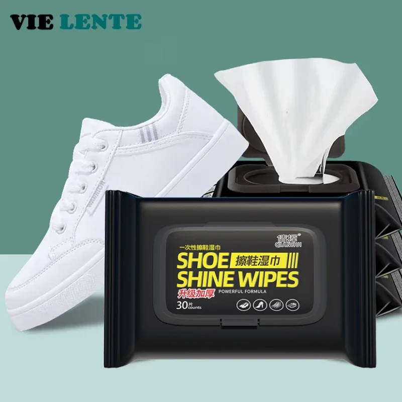 The Sneaker Care - 12-60 個使い捨て靴クリーンワイプポータブル白靴クリーニングケアワイプスニーカークリーニングクイックウェットワイプ VIE LENTE