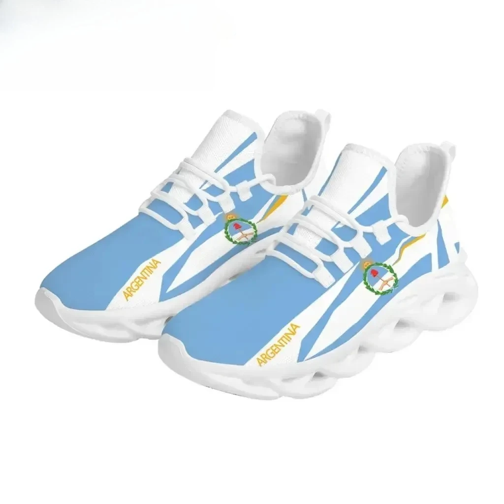 Sneaker Career - アルゼンチン国旗デザインカジュアルシューズ太陽オリーブの枝自由国家紋章プリントレースアップメッシュスニーカー通気性ウォーキングシューズ