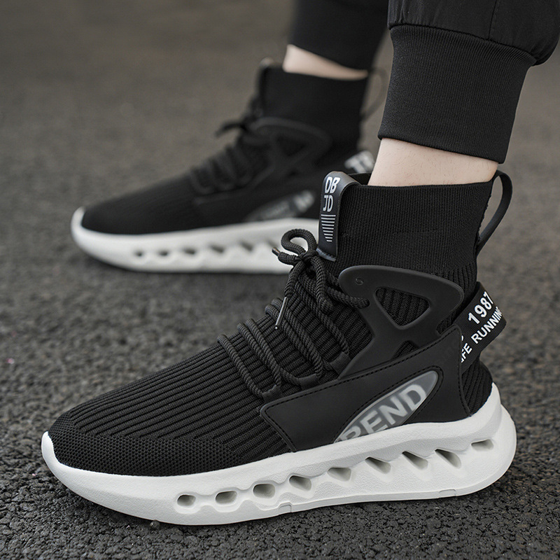 トレンドメンズハイカットソックスシューズ通気性メッシュ厚底ト - Sneaker Career のレビューと価格