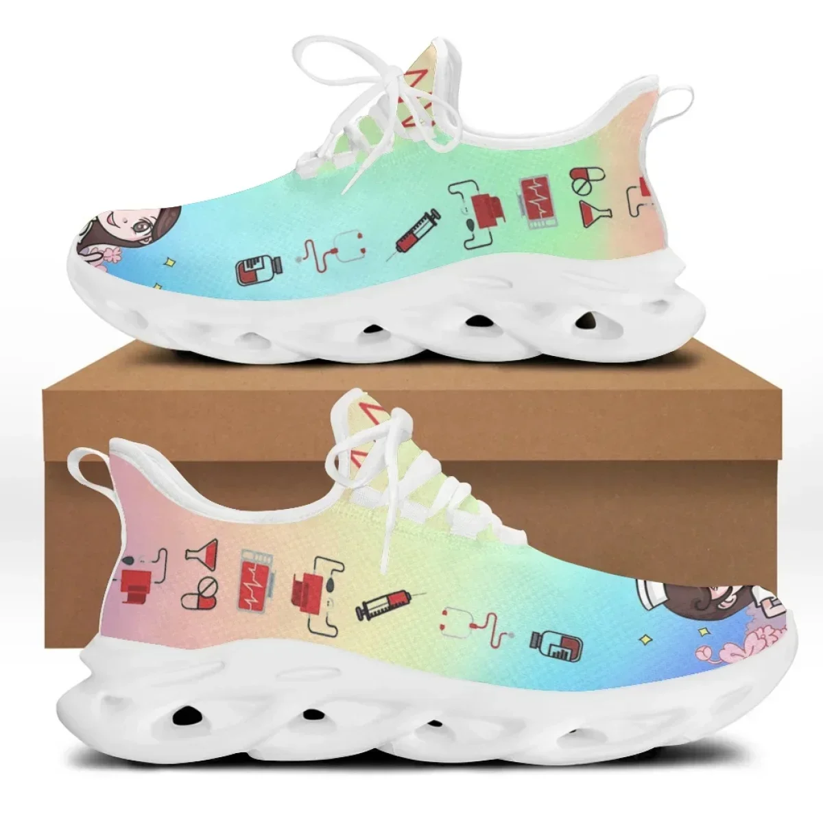 ブランドデザイン女性用医療プリントナースシューズソフトスポー - Sneaker Career のレビューと価格