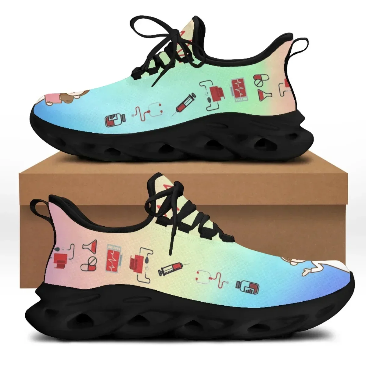 ブランドデザイン女性用医療プリントナースシューズソフトスポー - Sneaker Career のレビューと価格