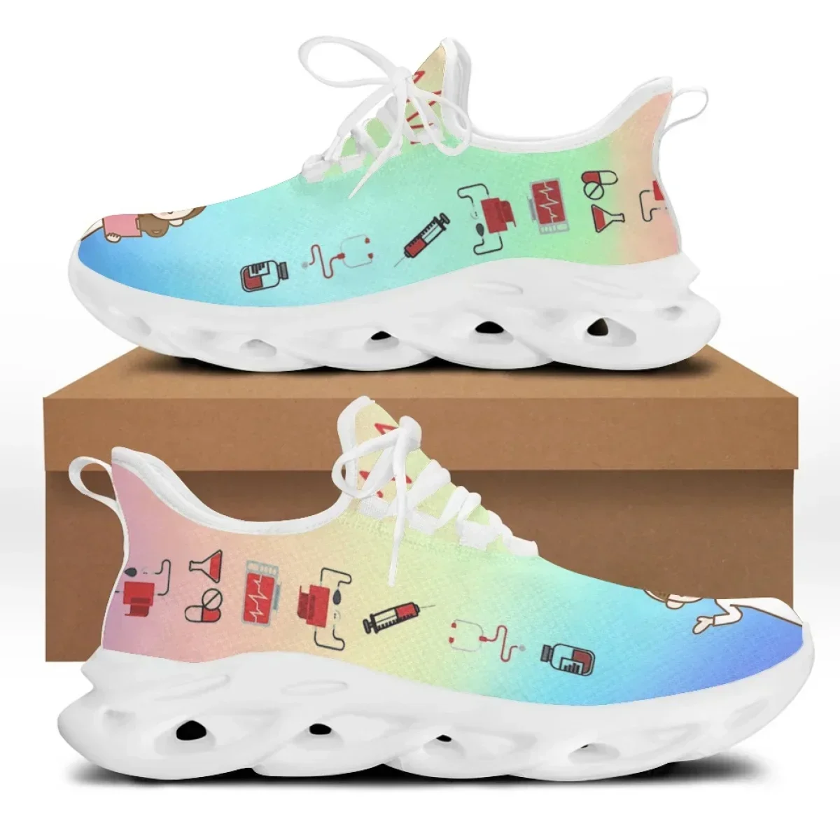 ブランドデザイン女性用医療プリントナースシューズソフトスポー - Sneaker Career のレビューと価格