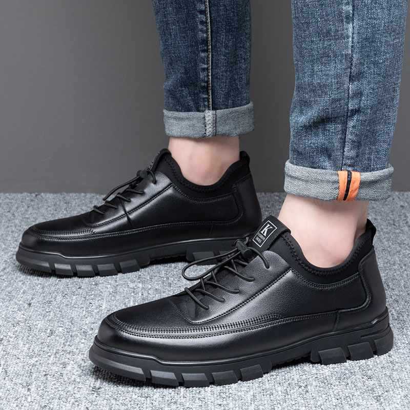 メンズ ブラック フェイクレザー 暖かいフリース裏地付き レ - Sneaker Career のレビューと価格