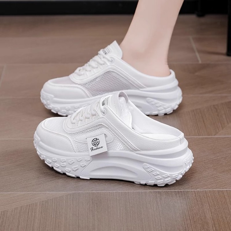 夏用レディースバックレスミュールスニーカー、メッシュ通気性、 - Sneaker Career のレビューと価格