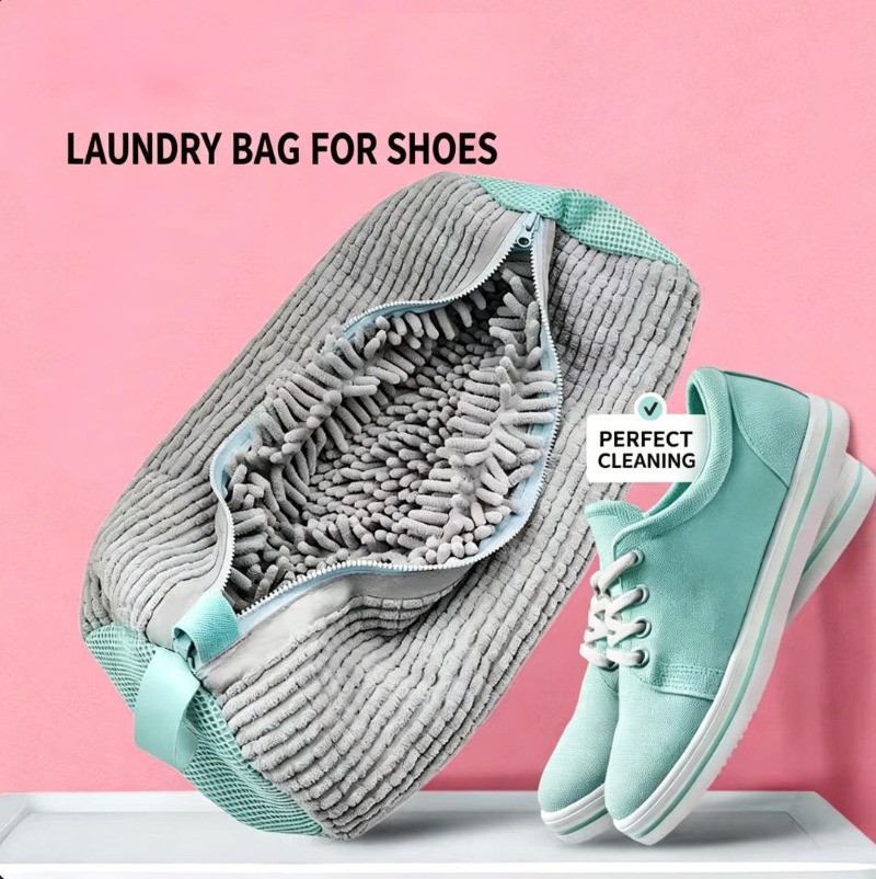 新しいシェニール素材の靴洗いバッグ、再利用可能なスニーカー用 - Sneaker Care Laundry のレビューと価格