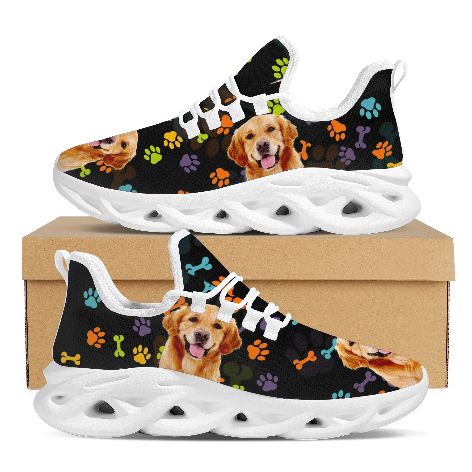 素敵なゴールデンレトリバーパターンレインボー犬の足跡軽量レー - Sneaker Career のレビューと価格